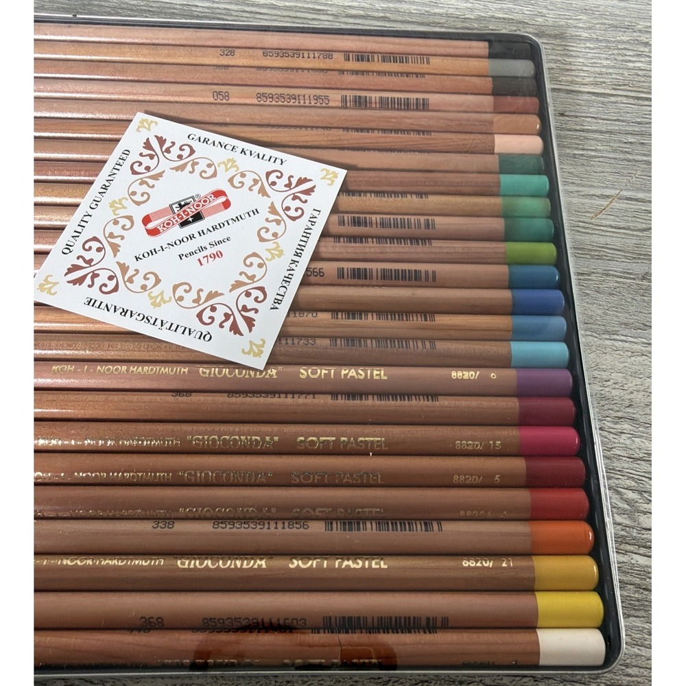 Koh-I-Noor Gioconda 24 Soft Pastel Pencils Czech Republic 8828 New & Sealed - Picture 4 of 6